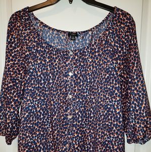 Boat Necked Polka Dot Blouse